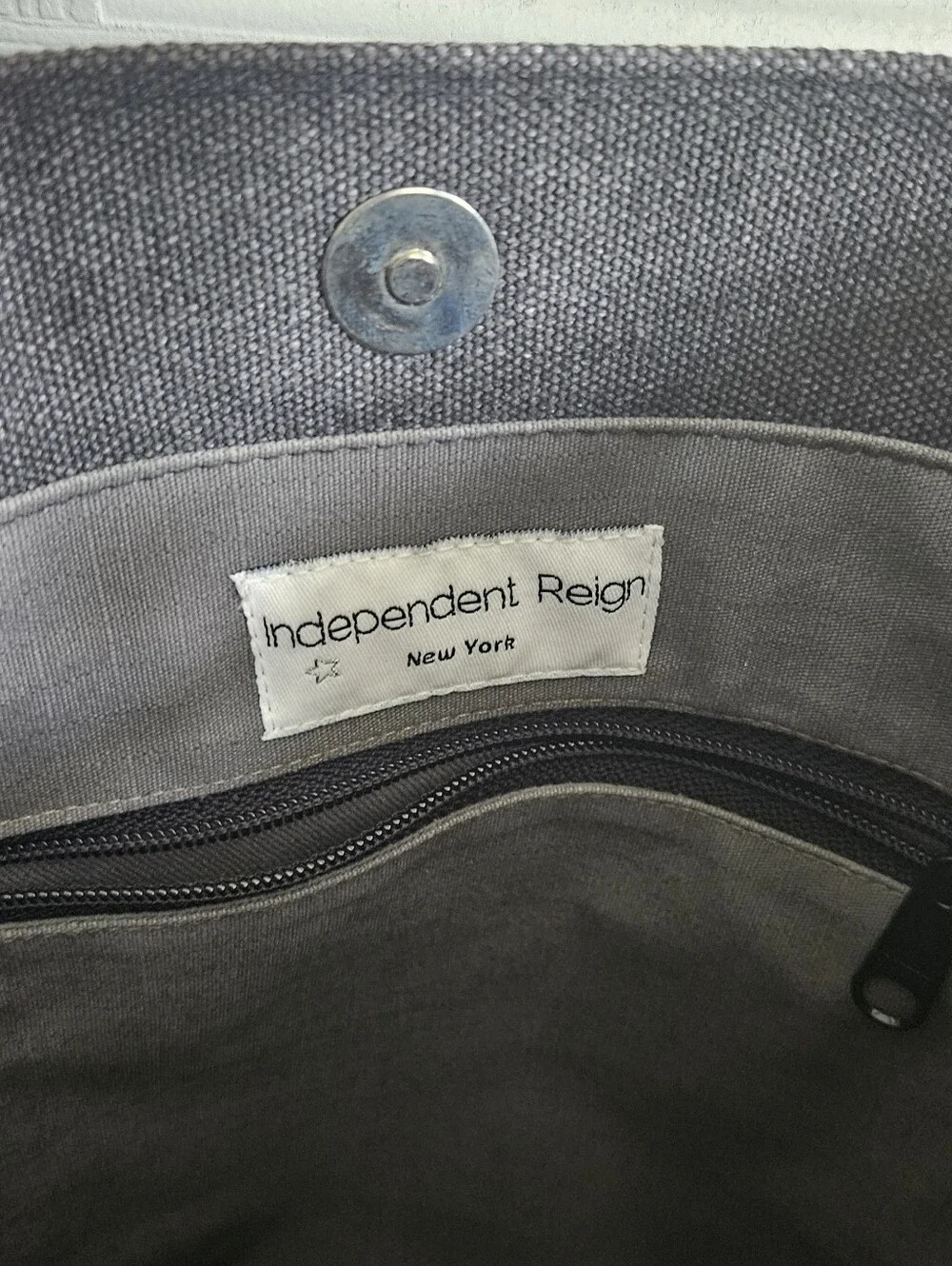 Classic Grey Canvas Shoulder Bag - Independent Reign Bucket Bag